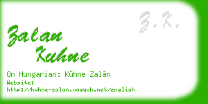 zalan kuhne business card